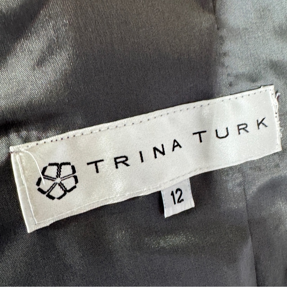Trina Turk Tweed Jacket Multicolor Fringe Size 12 Career Chic Blazer Quiet Luxe - Picture 10 of 16